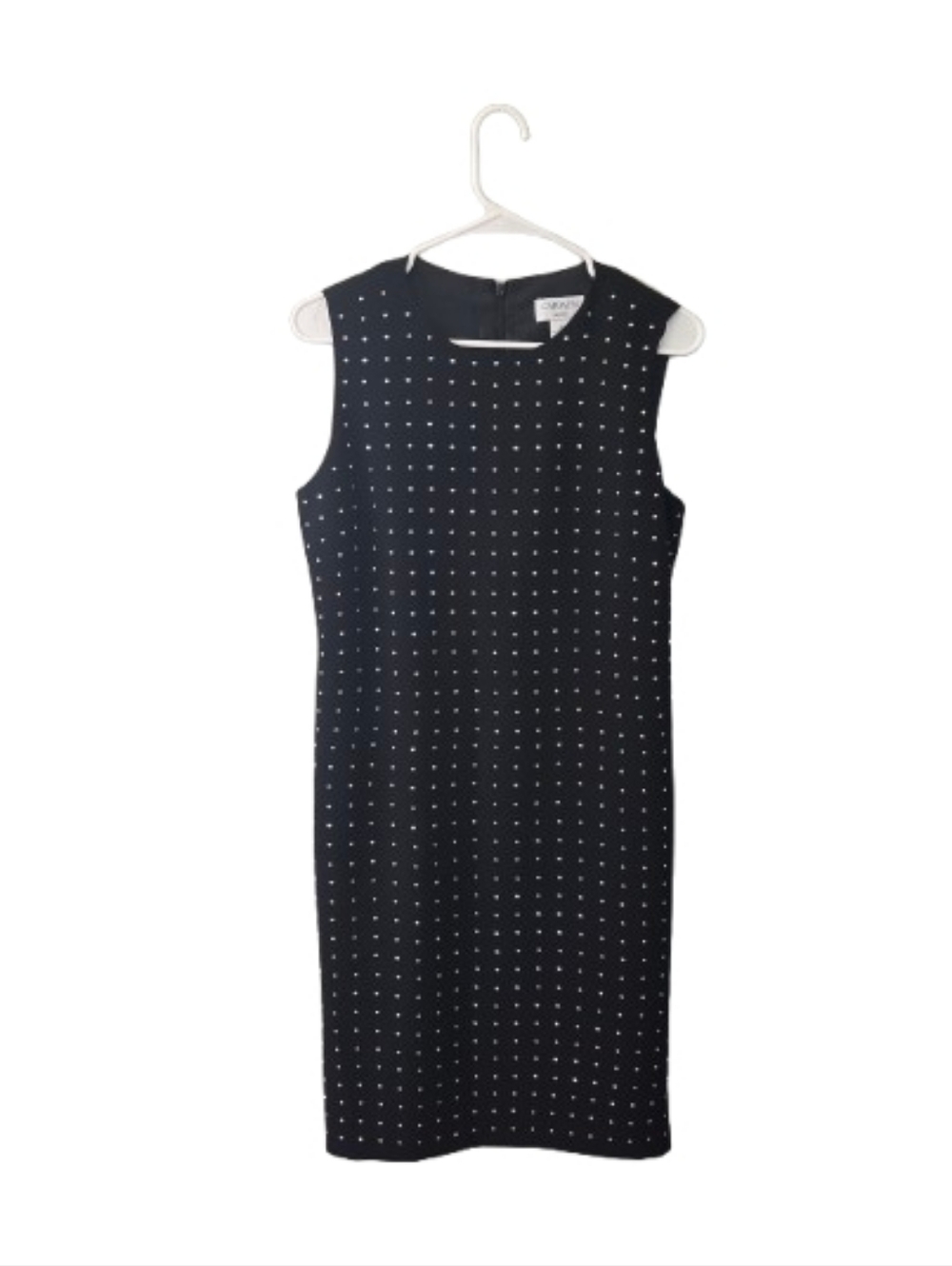 Carmen Marc Valvo Dress Women's Black Studded Sheath Corporate Goth Festival